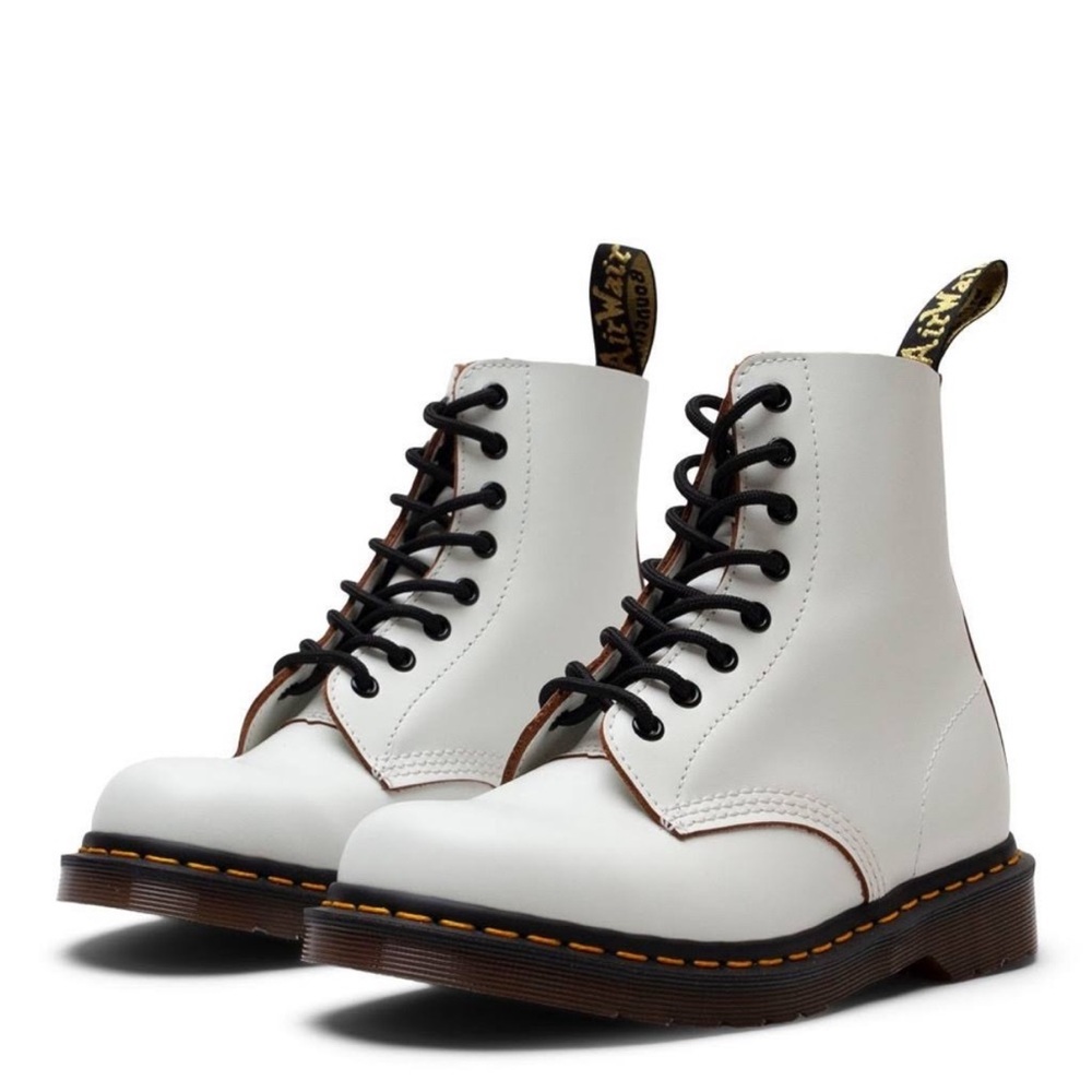 Dr. Martens White Leather Combat Boots